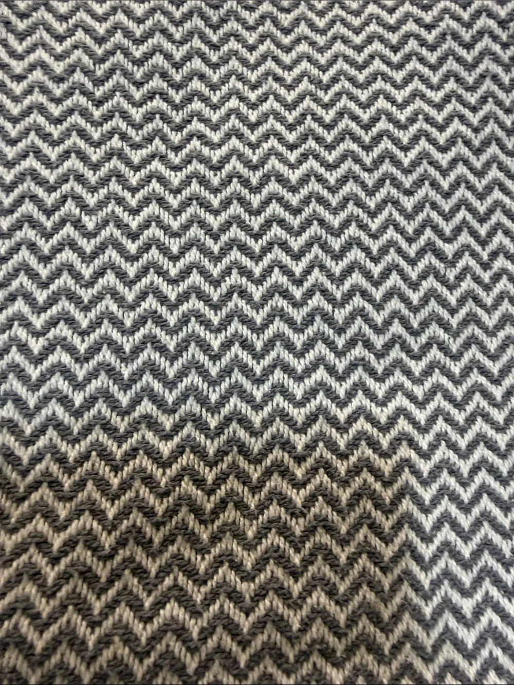 Threshold 100% Organic Cotton Full Queen Herringbone Blanket 88x82 Gray/White
